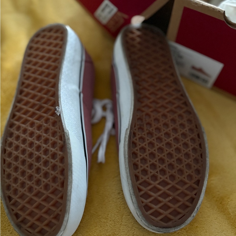 Vans Pink and White Canvas Sneakers